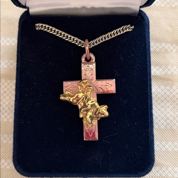 MONTANA SILVERSMITHS- Silver Bull Rider Cross Gold Pendant brand new - Picture 6 of 6